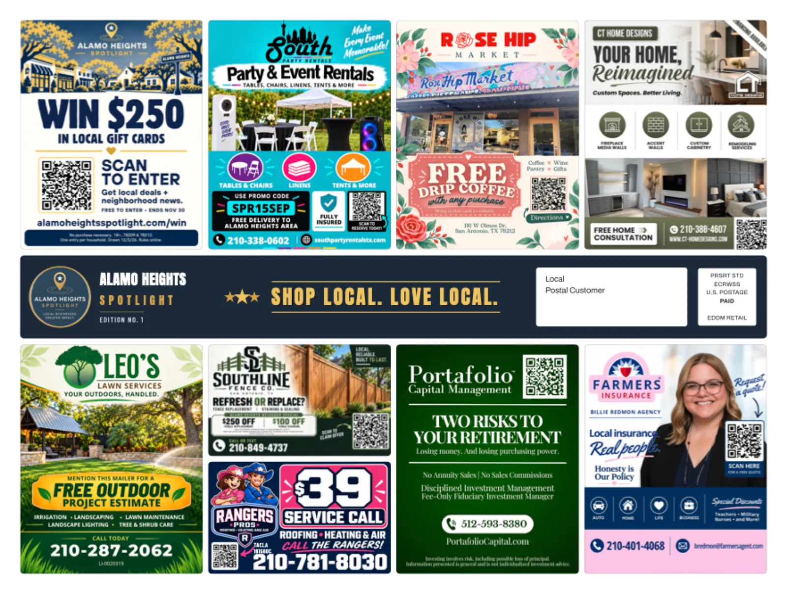 Front of sample Alamo Heights artwork — preview for Bulverde & Spring Branch Spotlight